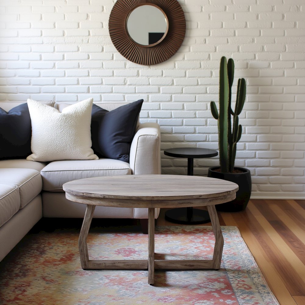 Gray Poplar Cocktail Table for Living Room, Center Table, Living Room Table
