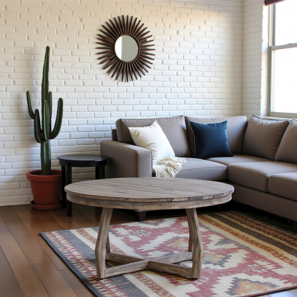 Gray Poplar Cocktail Table for Living Room, Center Table, Living Room Table