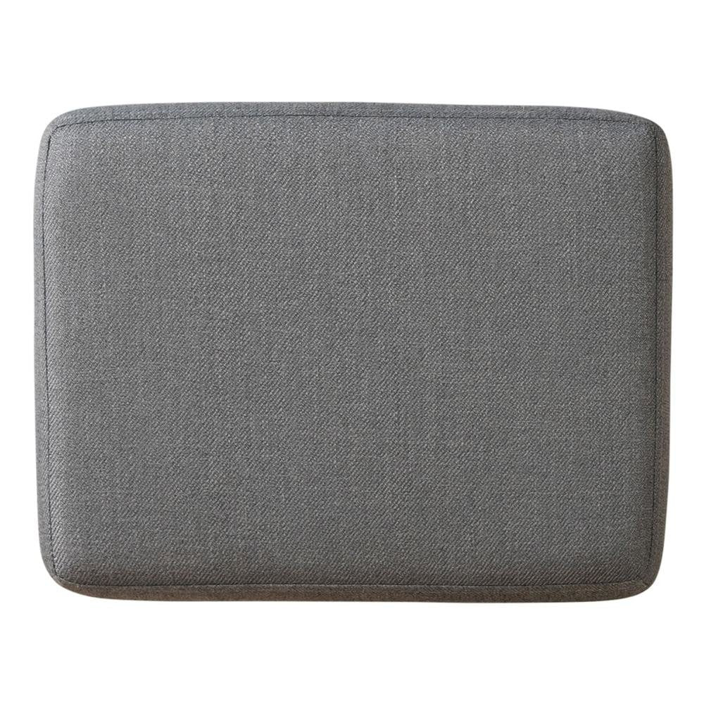 Gray Upholstered Stool for Vanity, Small Vanity Stool with Wooden Legs