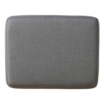 Gray Upholstered Stool for Vanity, Small Vanity Stool with Wooden Legs