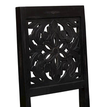 Black Mango Wood Accent Chair – Stylish Small Chair for Bedroom or Desk