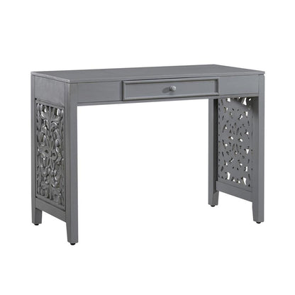 Gray Solid Wood Writing Desk – Stylish Writer’s Desk with Drawers
