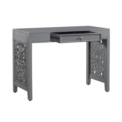 Gray Solid Wood Writing Desk – Stylish Writer’s Desk with Drawers