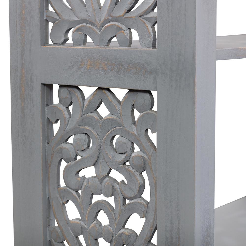 Gray Tall Narrow Bookshelf – 5 Tier Skinny Bookcase for Compact Spaces