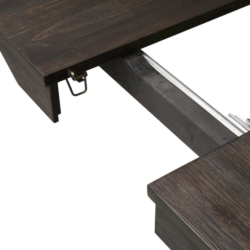 Dining Table Set for 6, Brown Rubberwood Solids & Acacia Veneers