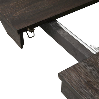 Dining Table Set for 6, Brown Rubberwood Solids & Acacia Veneers