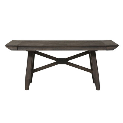 Dining Table Set for 6, Brown Rubberwood Solids & Acacia Veneers