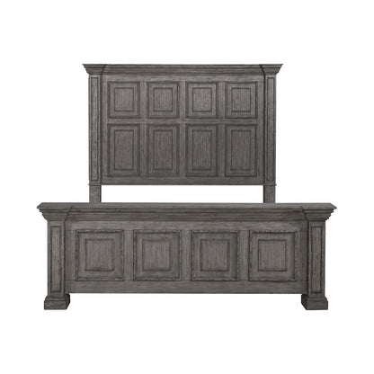 King Panel Bed in Rubberwood Solids w/ Birch Veneers