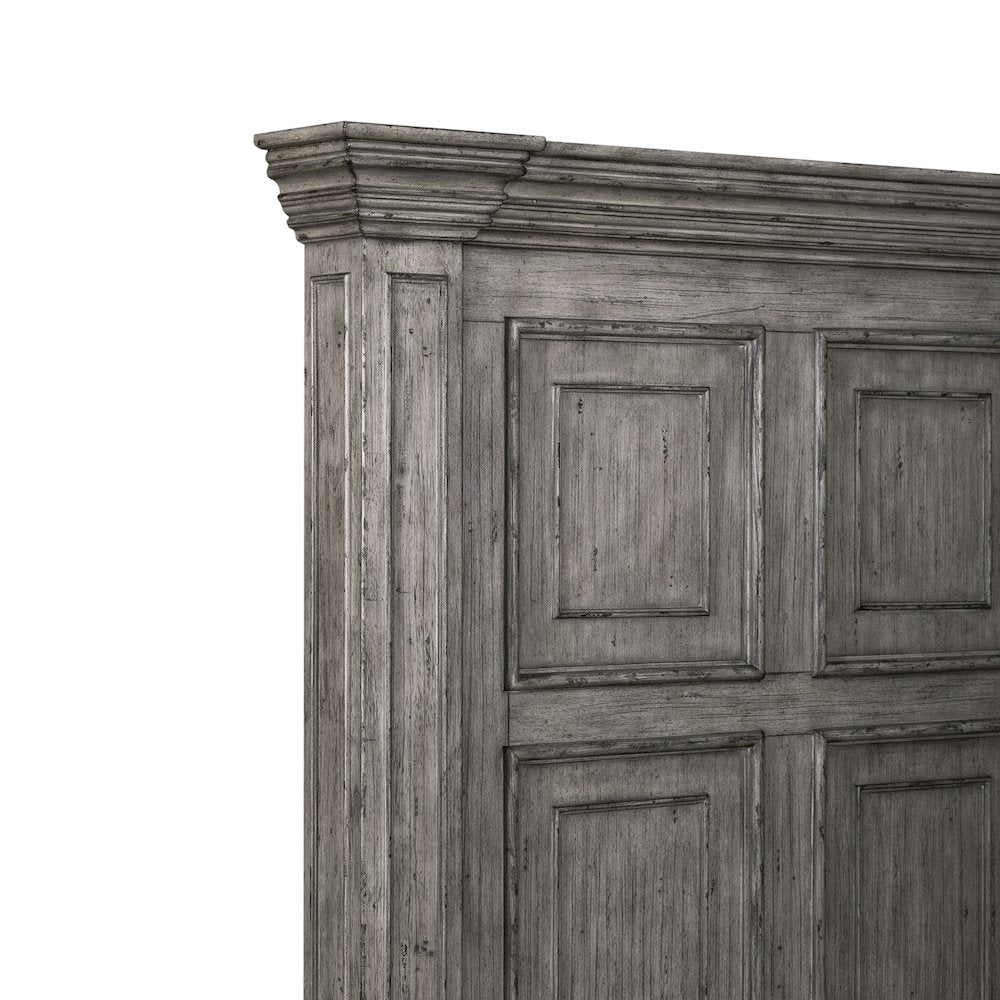 King Panel Bed in Rubberwood Solids w/ Birch Veneers