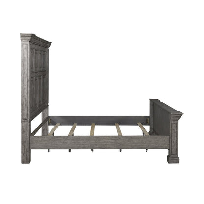 King Panel Bed in Rubberwood Solids w/ Birch Veneers