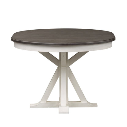 Pedestal Table in Poplar & Rubberwood Solids w Pine Veneer