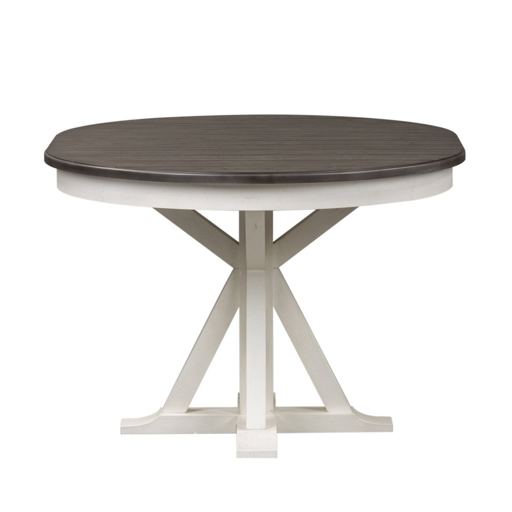 Pedestal Table in Poplar & Rubberwood Solids w Pine Veneer