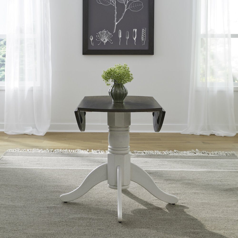 Brook Bay Drop Leaf Table Set in Rubberwood Solids with Mindy Veneers