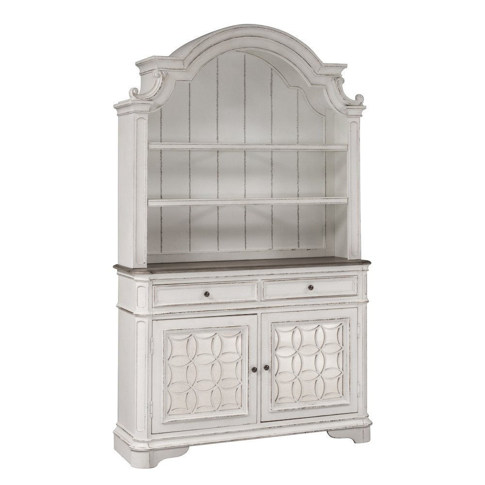 Hutch & Buffet in Rubberwood Solids w/ White Oak & Birch Veneers