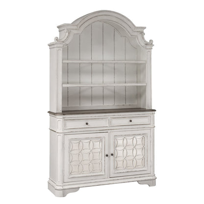 Hutch & Buffet in Rubberwood Solids w/ White Oak & Birch Veneers
