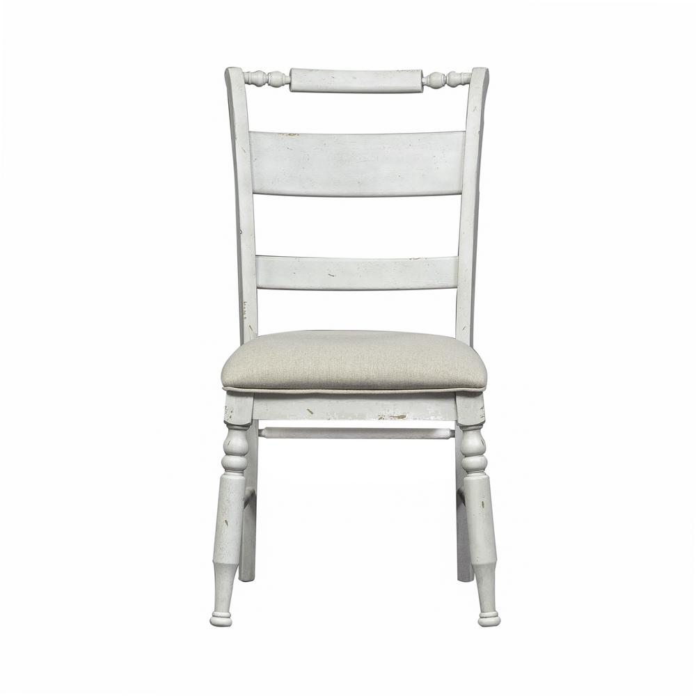 Whitney Slat Back Side Chair (RTA) in Antique Linen w/ Weathered Gray