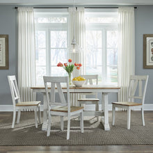 Lindsey Farm 5 Piece Trestle Table Set - Weathered White & Sandstone
