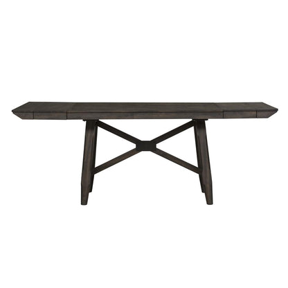 Double Bridge Gathering Table Set in Dark Chestnut