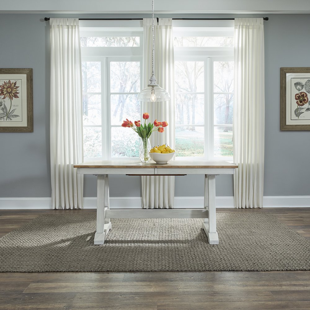 Lindsey Farm Lindsey Farm Trestle Table - Weathered White & Sandstone