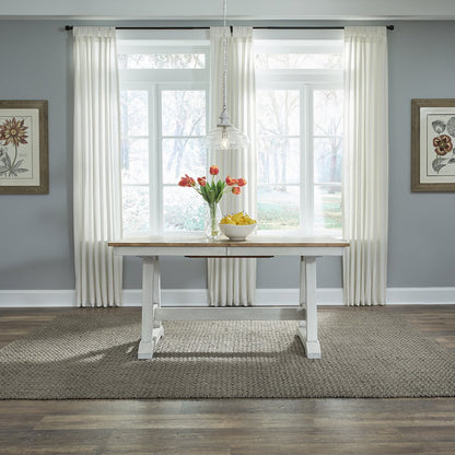 Lindsey Farm Lindsey Farm Trestle Table - Weathered White & Sandstone