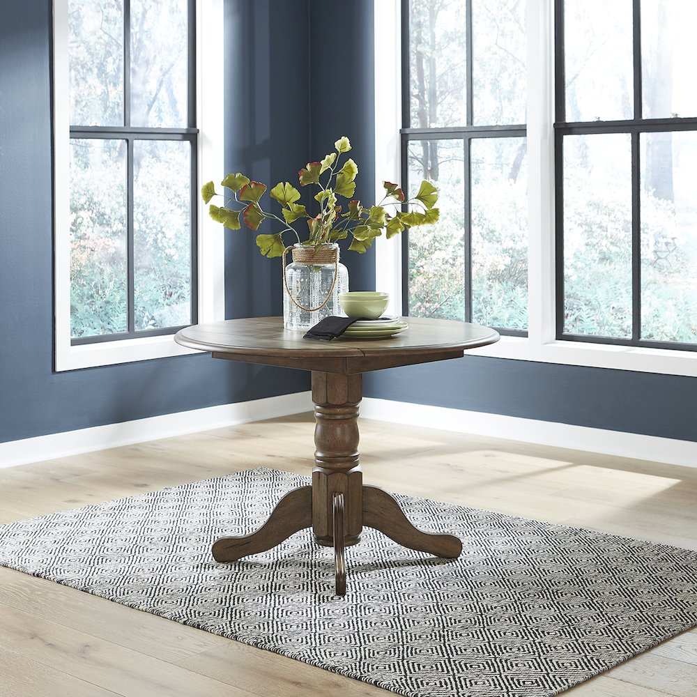 Carolina Crossing Drop Leaf Table Set in Rubberwood Solids