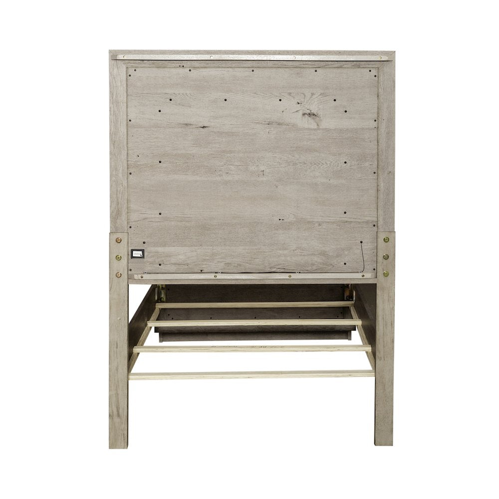 Twin Panel Bed in Rubberwood Solids & Paper Laminate