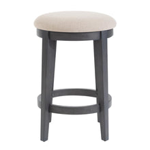 Ocean Isle Upholstered Console Stool in Slate w/ Weathered Pine