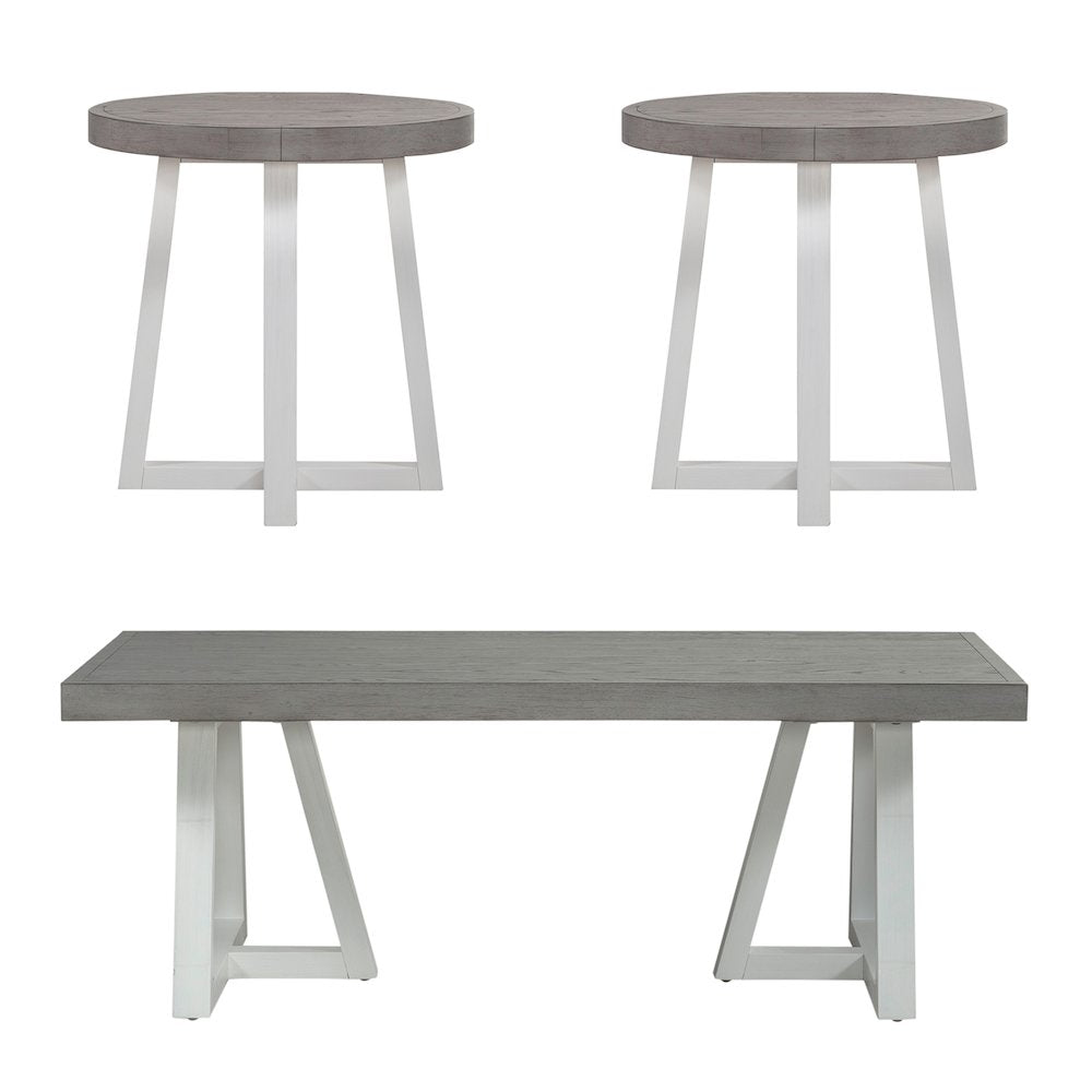 Palmetto Heights 3 Piece Set (1-Cocktail 2-End Tables)