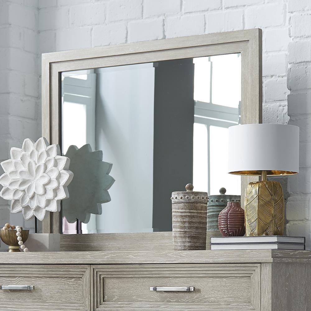 Belmar Landscape Mirror in Washed Taupe
