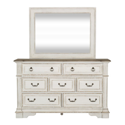 King California Panel Bed, Dresser & Mirror