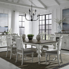 River Place 7 Piece Rectangular Table Set - Riverstone White & Tobacco
