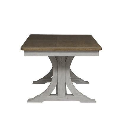 Trestle Table in Rubberwood Solids with Hickory & Pine Veneers