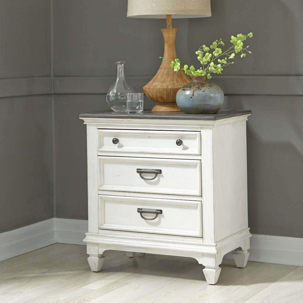 King Panel Bed, Dresser & Mirror, Night Stand