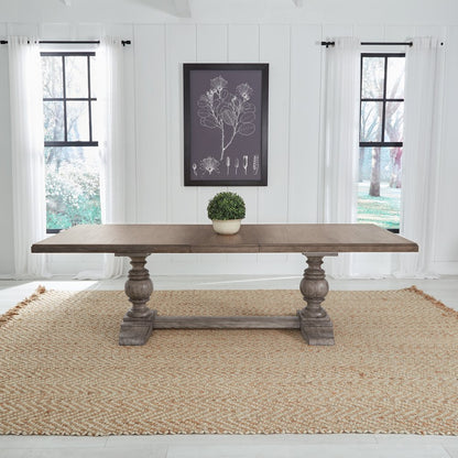 River Place Trestle Table Set in Pine Solids & Veneers