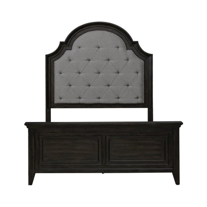 Queen Uph Bed in Rubberwood Solids & Split Heart White Oak Veneers