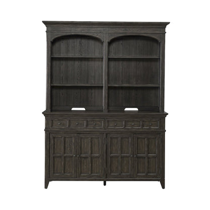 Hutch & Buffet in Rubberwood Solids & Split Heart White Oak Veneers