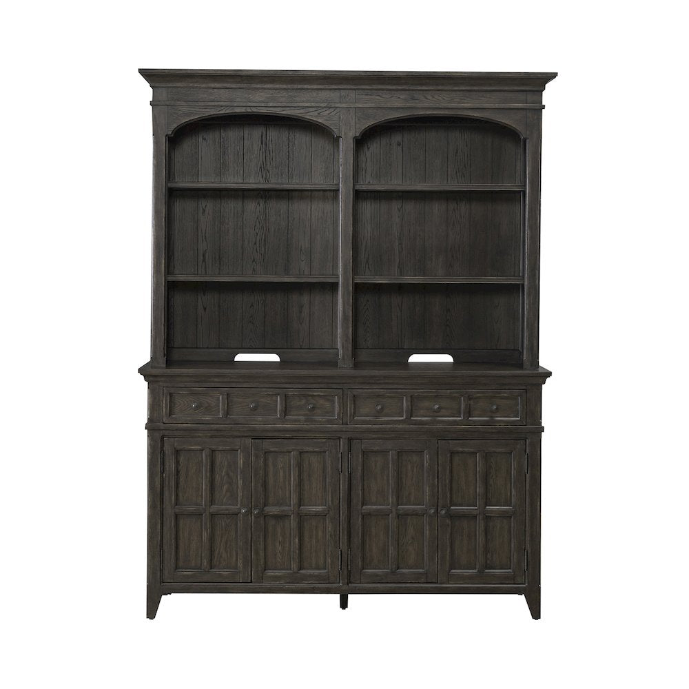 Hutch & Buffet in Rubberwood Solids & Split Heart White Oak Veneers