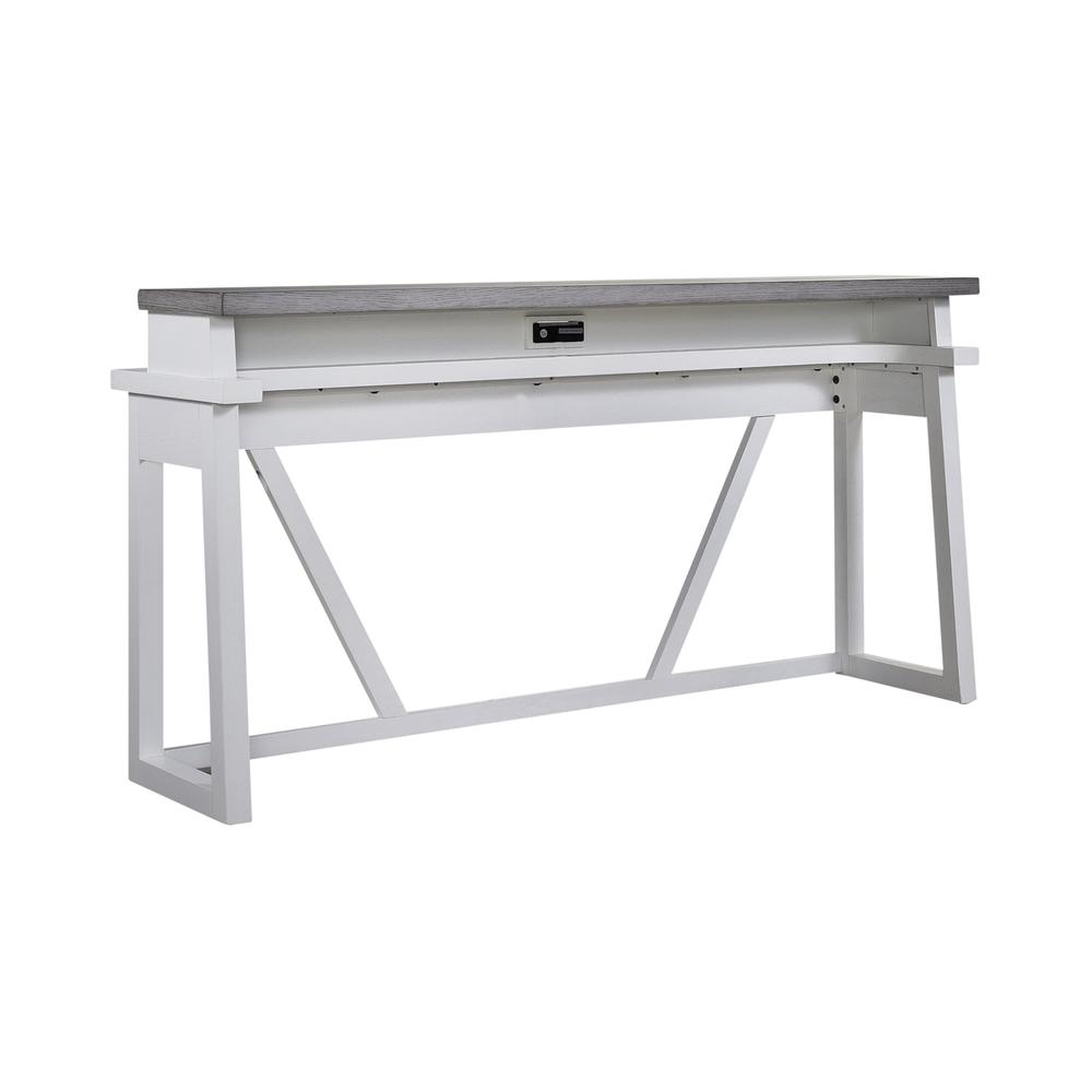 Console Bar Table Contemporary White in Two-Tone Shell White