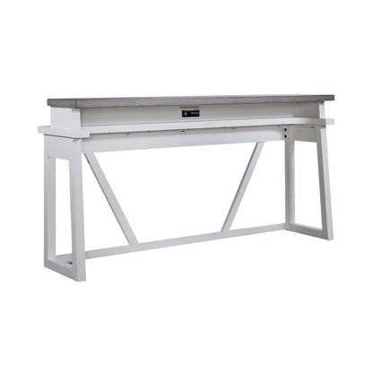 Console Bar Table Contemporary White in Two-Tone Shell White