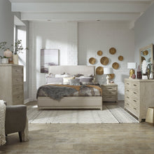 Belmar Queen Uph Bed, Dresser & Mirror, Chest, Night Stand