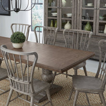 River Place River Place 7 Piece Trestle Table Set - Riverstone Gray & Tobacco