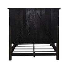 Queen Panel Bed in Rubberwood Solids & Split Heart White Oak Veneers