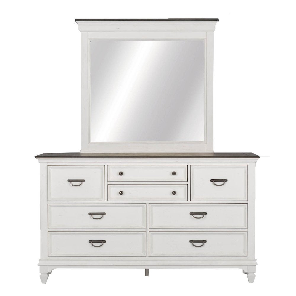 King California Panel Bed, Dresser & Mirror, Chest