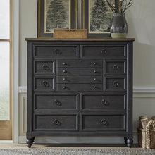 12 Drawer Chesser - Black Traditional Multi in Dusty Taupe
