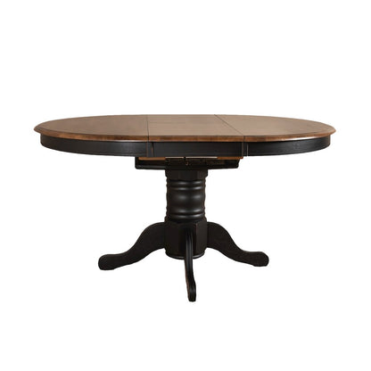 Carolina Crossing 5 Piece Pedestal Table Set- Black in Rubberwood Solids