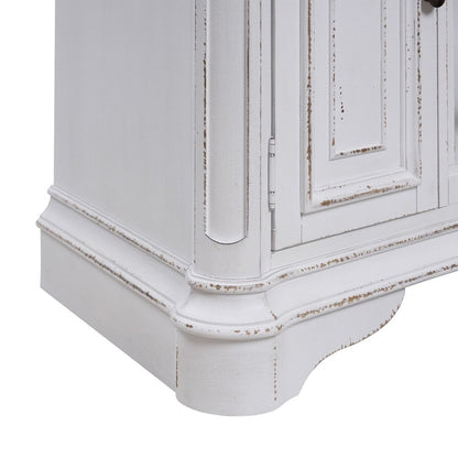 Magnolia Manor 82 Inch TV Console  - Antique White & Weathered Bark