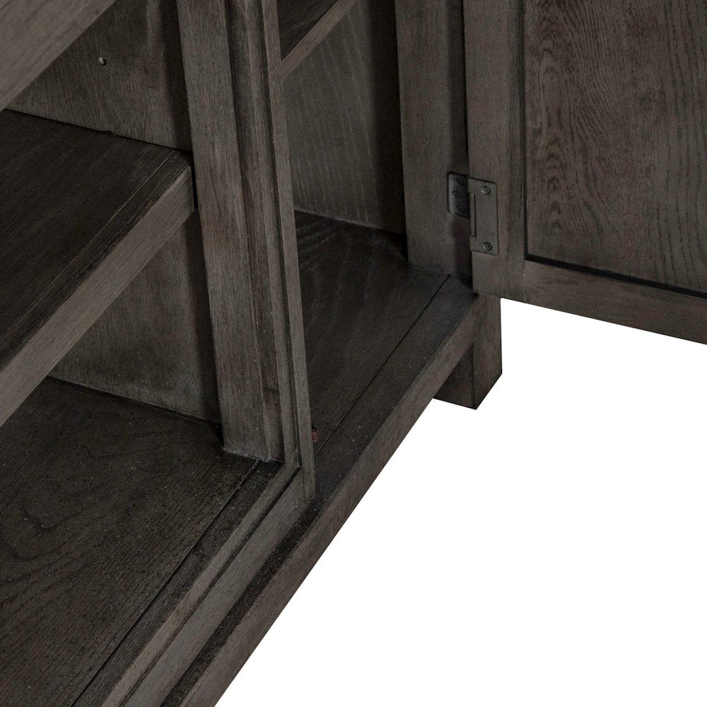 Modern Farmhouse Entertainment Stand 78 Inch TV Console  - Charcoal Oak Wood
