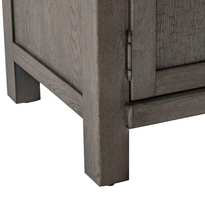 Modern Farmhouse Entertainment Stand 78 Inch TV Console  - Charcoal Oak Wood