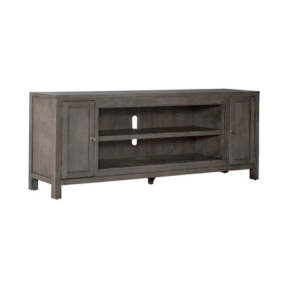 Modern Farmhouse Entertainment Stand 78 Inch TV Console  - Charcoal Oak Wood
