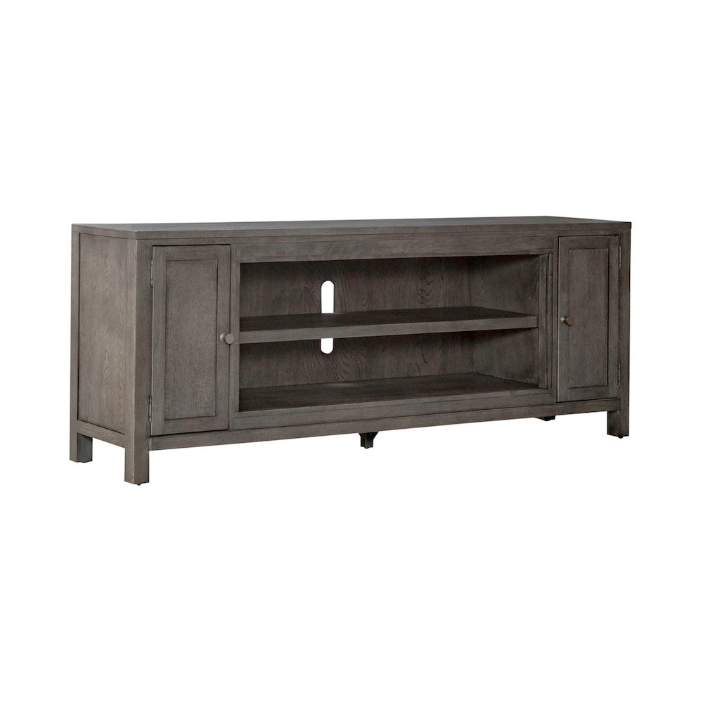 Modern Farmhouse Entertainment Stand 78 Inch TV Console  - Charcoal Oak Wood